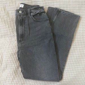 abercombie & fitch the ankle straight ultra high rise black jean